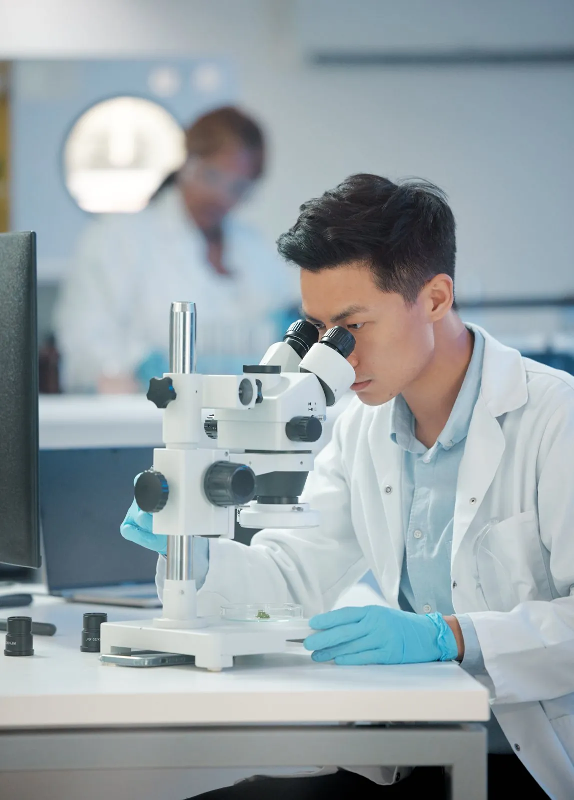 Scientist performing analytical laboratory work for U.S. market-entry testing at F3 Tech